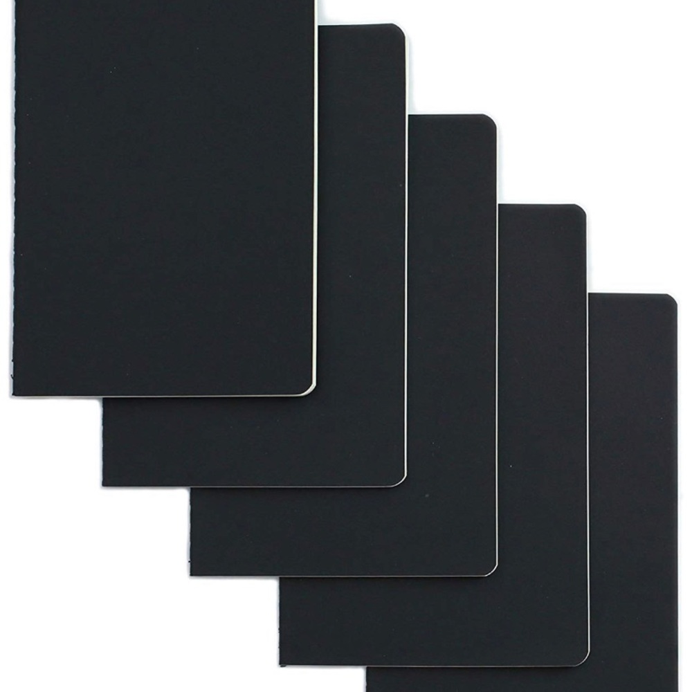 Black Travel Journals (6 in one pack) Square grid